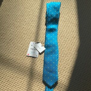 Zara Turquoise Silk Tie with Gold Diamond Pattern